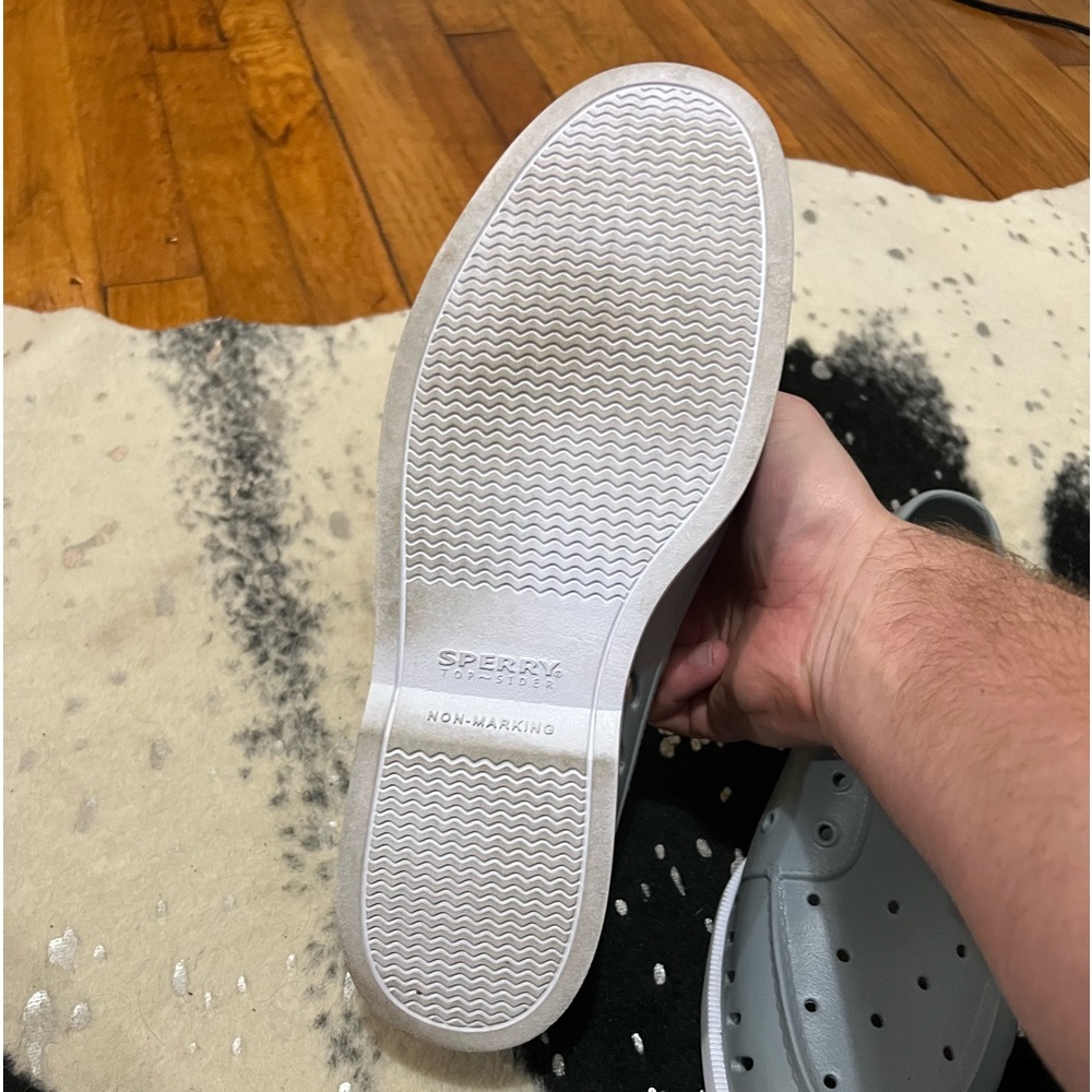 Grey Sperry rubber boat shoes. Wore 2 times
